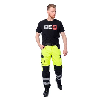 Летние сигнальные брюки Brodeks KS 309, желтый/черный